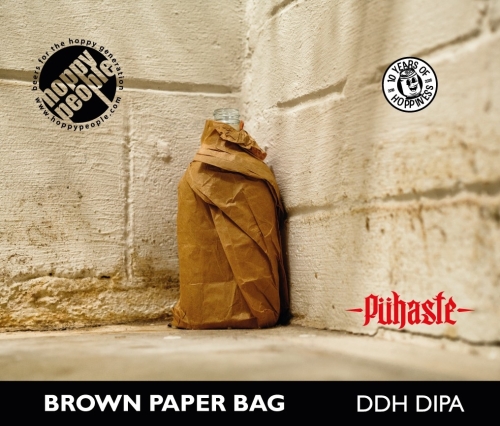 Hoppy People Brown Paper Bag (collab Puhaste), 44 cl ds